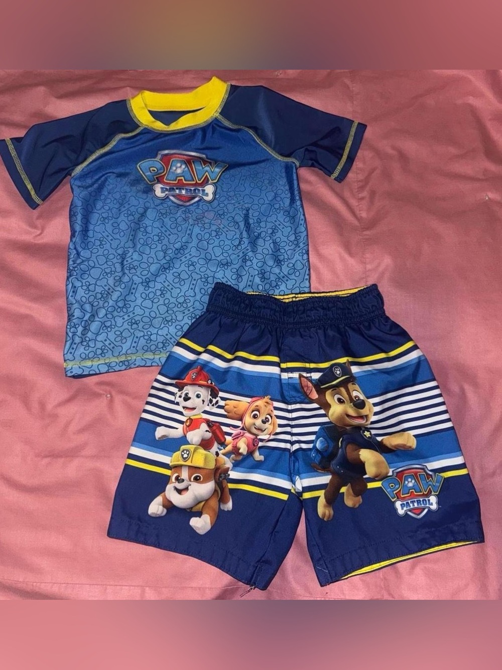 Nickelodeon Paw Patrol | Boys 4T Toddler Swim Set: Rash Guard & Trunks